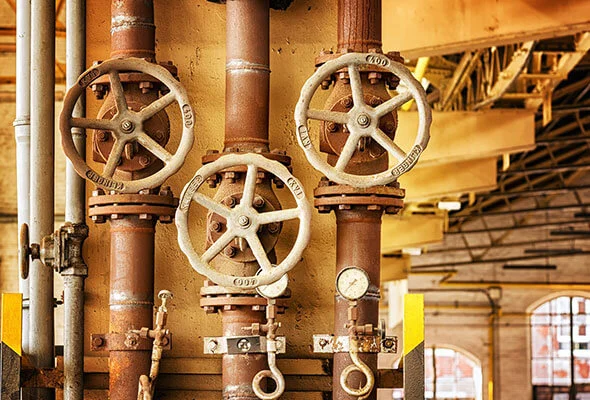 Photo of Gas Line Valves with pipes for Dependable Plumbing.